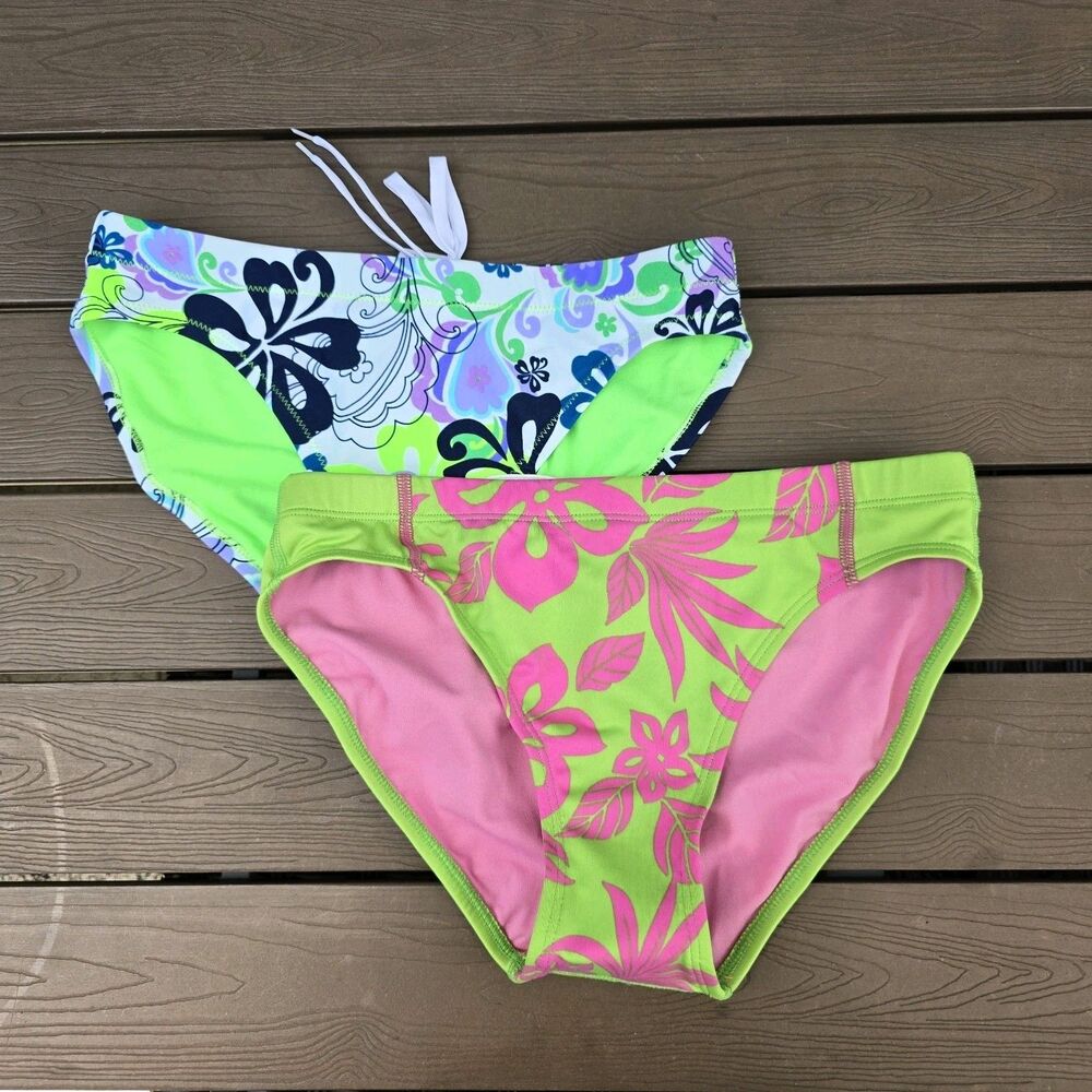The Finals Women's Bright Floral Workout Bikini Bottom Bundle Sz L New No Tag